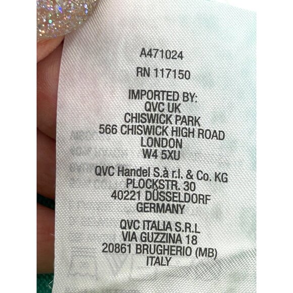 Belle Kim Gravel Tunic Top 1X Green Pink Yellow White Stripes 3/4 Sleeves Knit - Picture 7 of 9